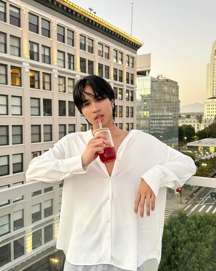 Regie Macalino Drinking Juice