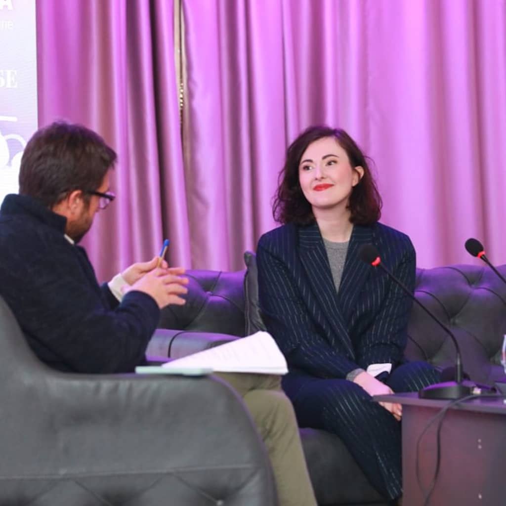 Milica Krstić during meeting
