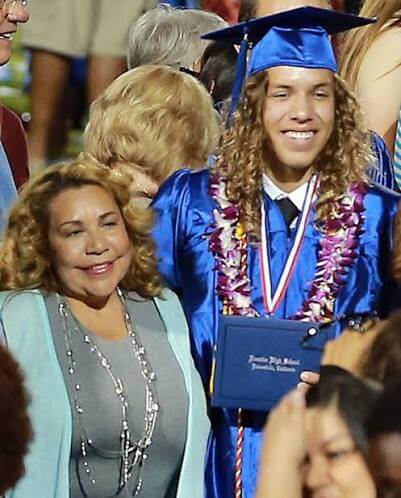 mildred patricia baena with son