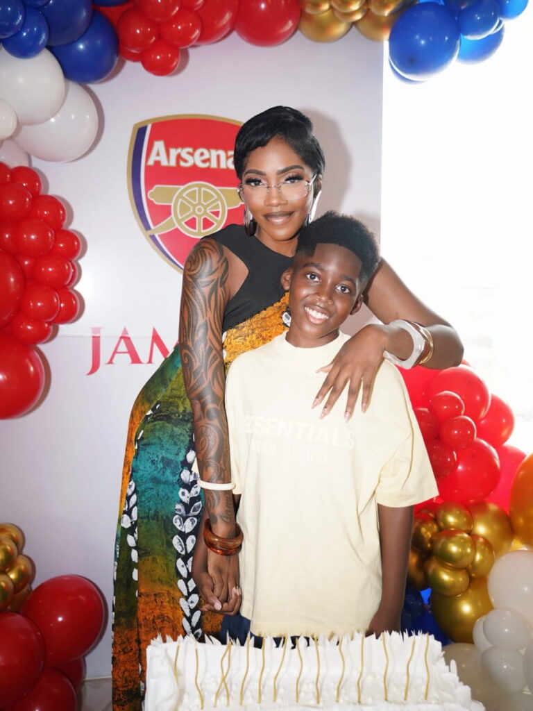 Tiwa Savage with his son